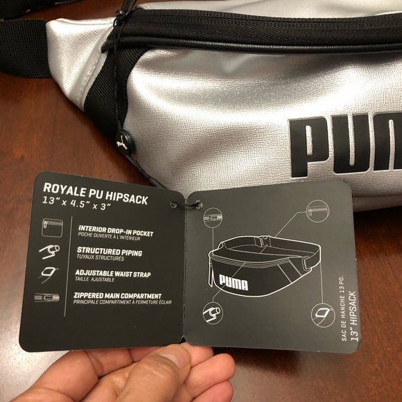 Puma Royale PU New With Tag Hipster Silver Fanny Pack - Picture 15 of 16